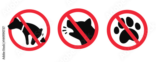 Prohibitory signs for pets in public areas