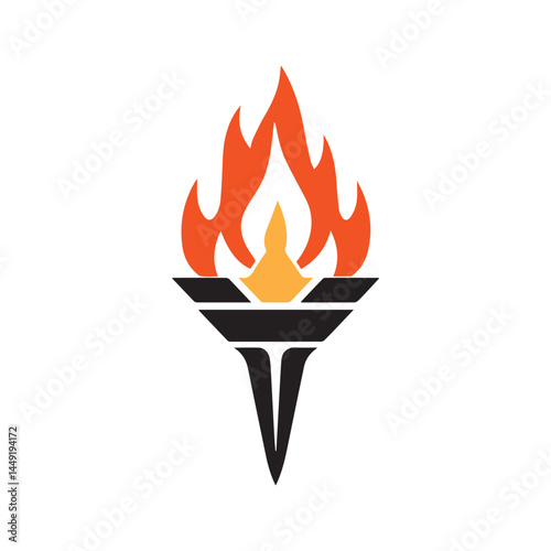 Torch Logo Design Graphic Illustration
