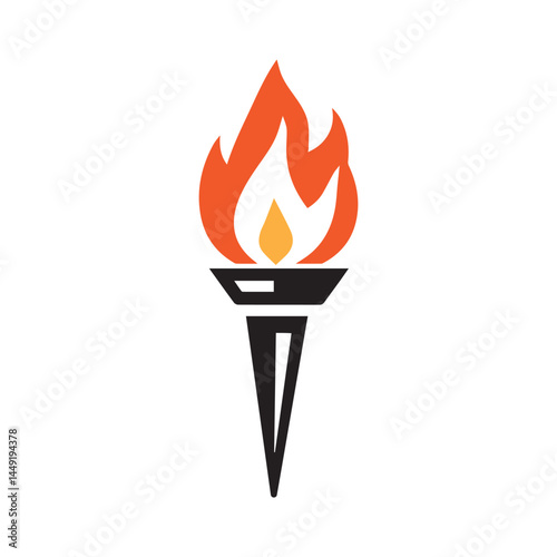 Torch Logo Design Graphic Illustration