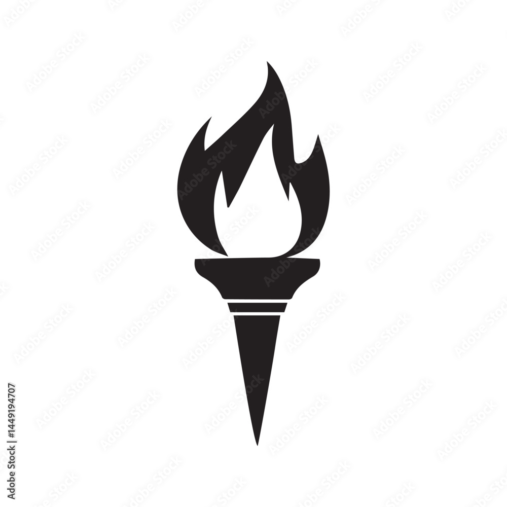 Torch Logo Design Graphic Illustration Torch Logo Design Graphic Illustration