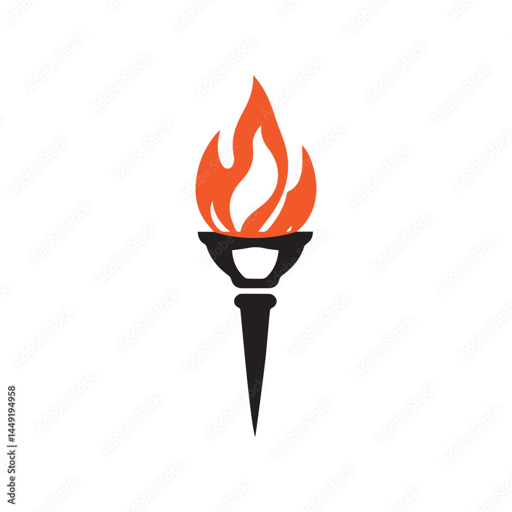 Torch Logo Design Graphic Illustration Torch Logo Design Graphic Illustration