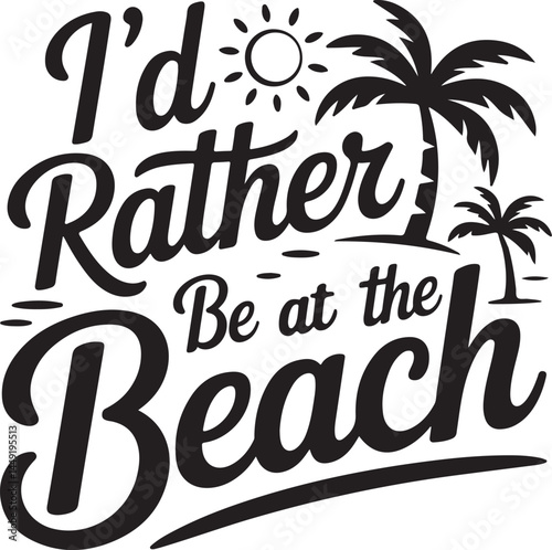 Beach Vibes Typography Vector T Shirt Design