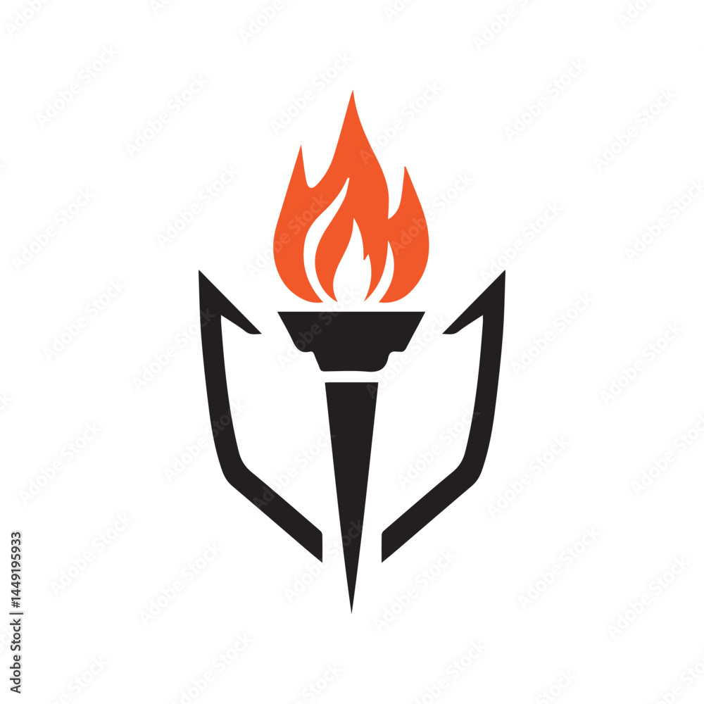 Torch Logo Design Graphic Illustration Torch Logo Design Graphic Illustration