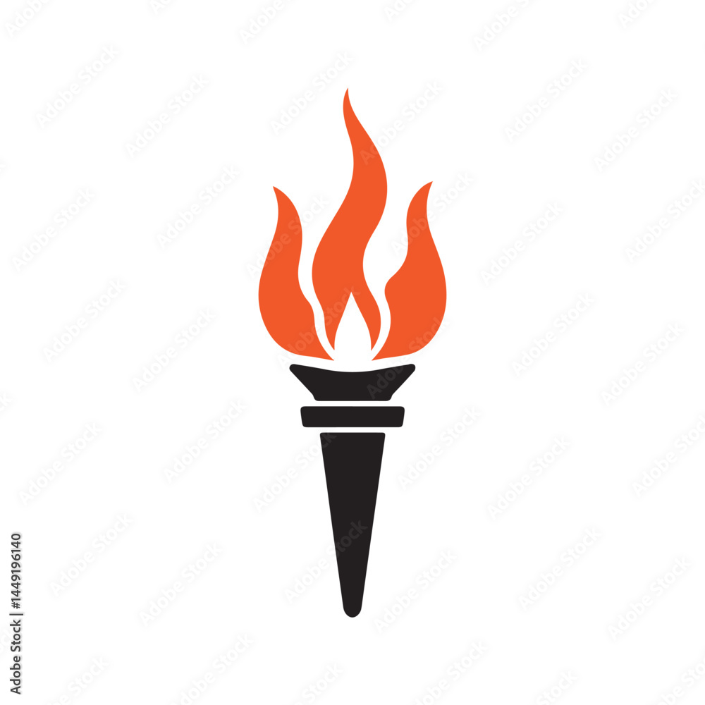 Torch Logo Design Graphic Illustration Torch Logo Design Graphic Illustration