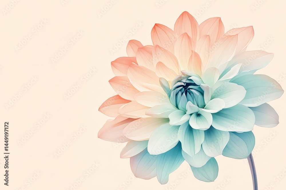 Fototapeta premium Delicate, pastel-toned flower in soft focus.