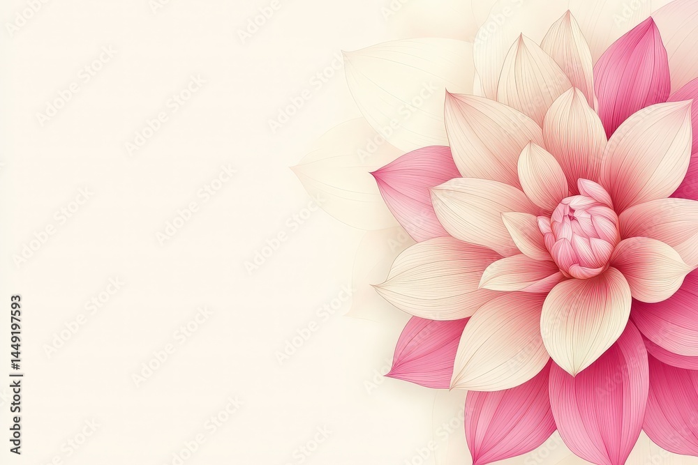 Fototapeta premium Delicate floral design in soft pastel hues.