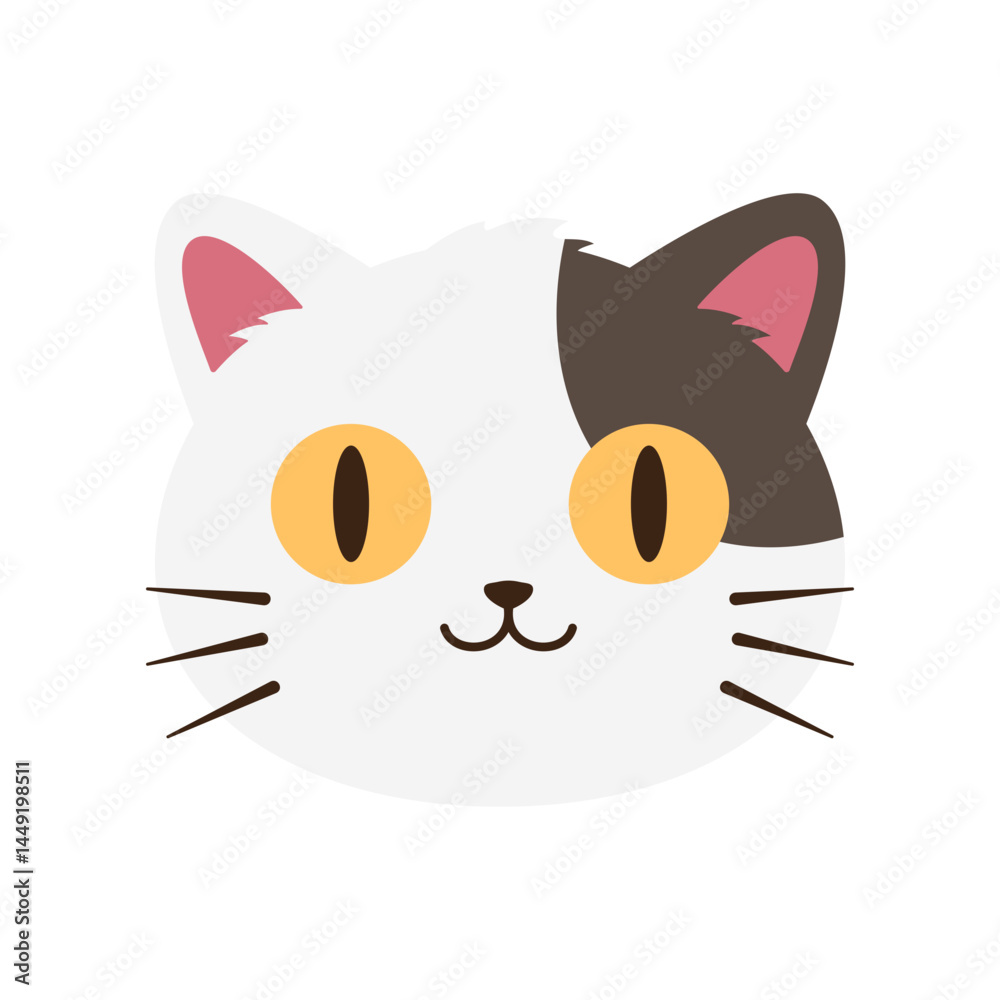 Fototapeta premium face cute cat illustration
