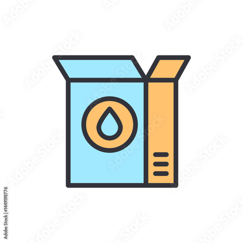 Detergent colored icons, minimalist vector illustration ,simple transparent graphic element .Isolated on white background