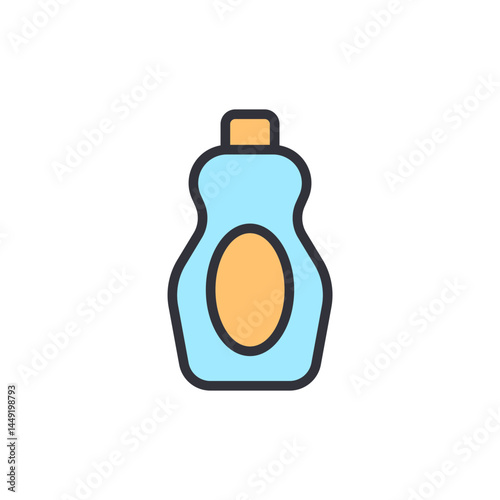 Detergent colored icons, minimalist vector illustration ,simple transparent graphic element .Isolated on white background
