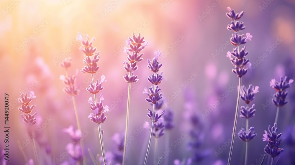 Naklejka premium Dreamy Lavender Field, Capturing the Essence of Summer in Provence