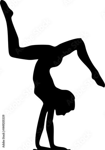 Gymnastics Silhouette Acrobat Silhouette Female ballet Little Gymnast Silhouettes of a ballet Happy women jumping Gymnast on balance beam