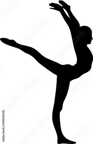 Gymnastics Silhouette Acrobat Silhouette Female ballet Little Gymnast Silhouettes of a ballet Happy women jumping Gymnast on balance beam