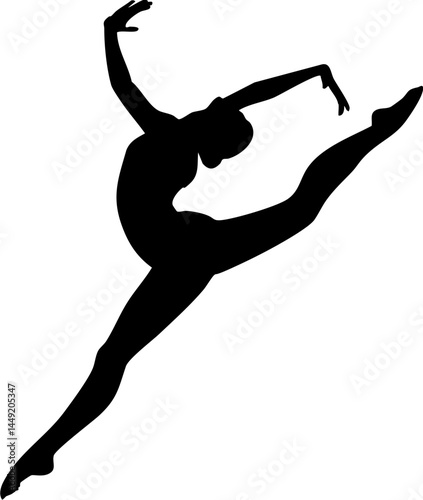Gymnastics Silhouette Acrobat Silhouette Female ballet Little Gymnast Silhouettes of a ballet Happy women jumping Gymnast on balance beam