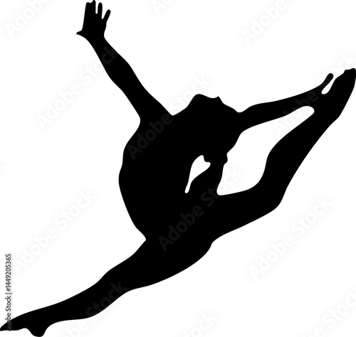 Gymnastics Silhouette Acrobat Silhouette Female ballet Little Gymnast Silhouettes of a ballet Happy women jumping Gymnast on balance beam