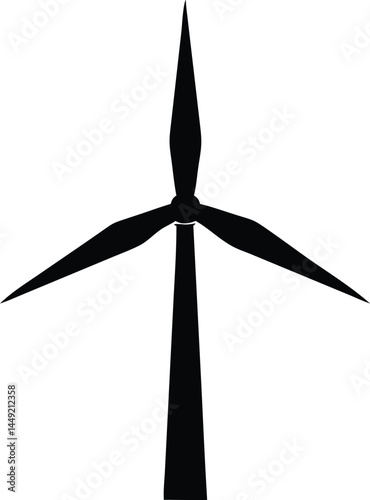 Silhouette of a wind turbine reveals renewable energy and sustainable technology advancement