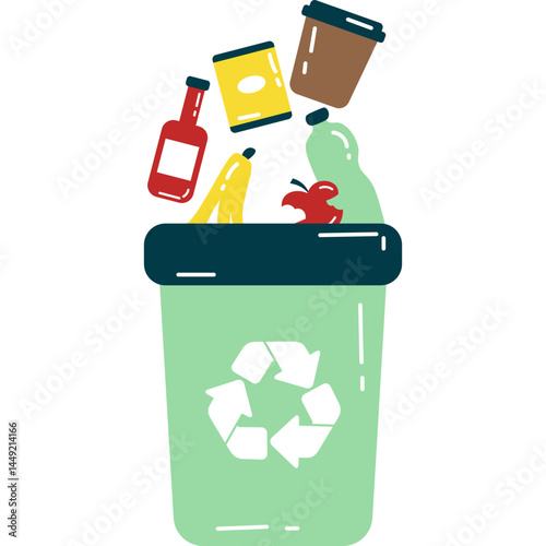 Sorting Garbage Illustration