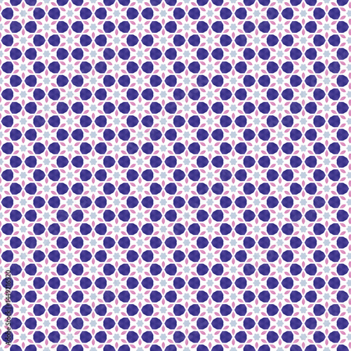 Seamless Purple Pink Geometric Pattern Design Elegant Texture Background White style print floral   