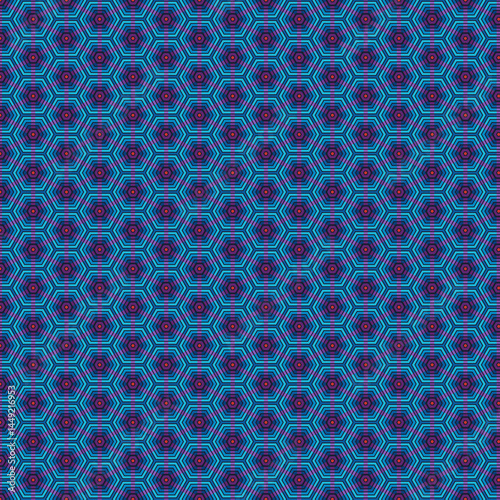 Abstract Hexagon Geometric Pattern Teal Purple Design Art Lines Style Modern Repeat Shapes Vector   