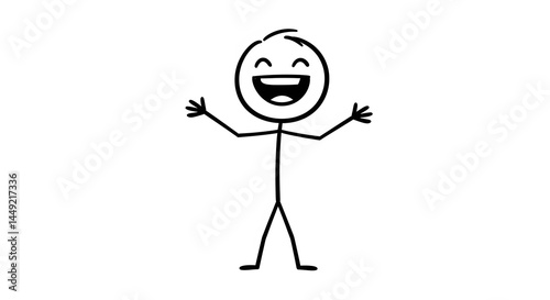 Joyful Stick Figure Celebration