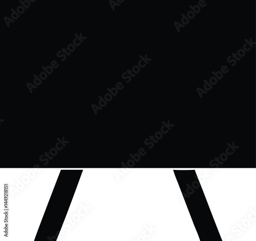 Solid black drawing board stands ready, presenting a clear blank space for expression