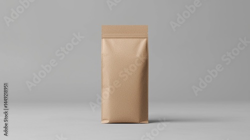 Wallpaper Mural Minimalist brown paper bag standing upright on a plain gray background. Torontodigital.ca