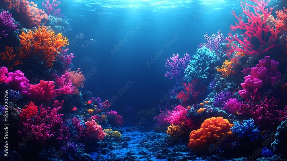 Fototapeta premium Vibrant Coral Reef Undersea Aquatic Wonderland