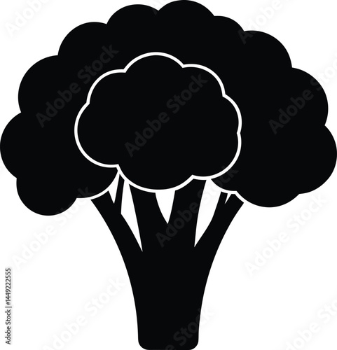 broccoli silhouette vegetable vector illustration