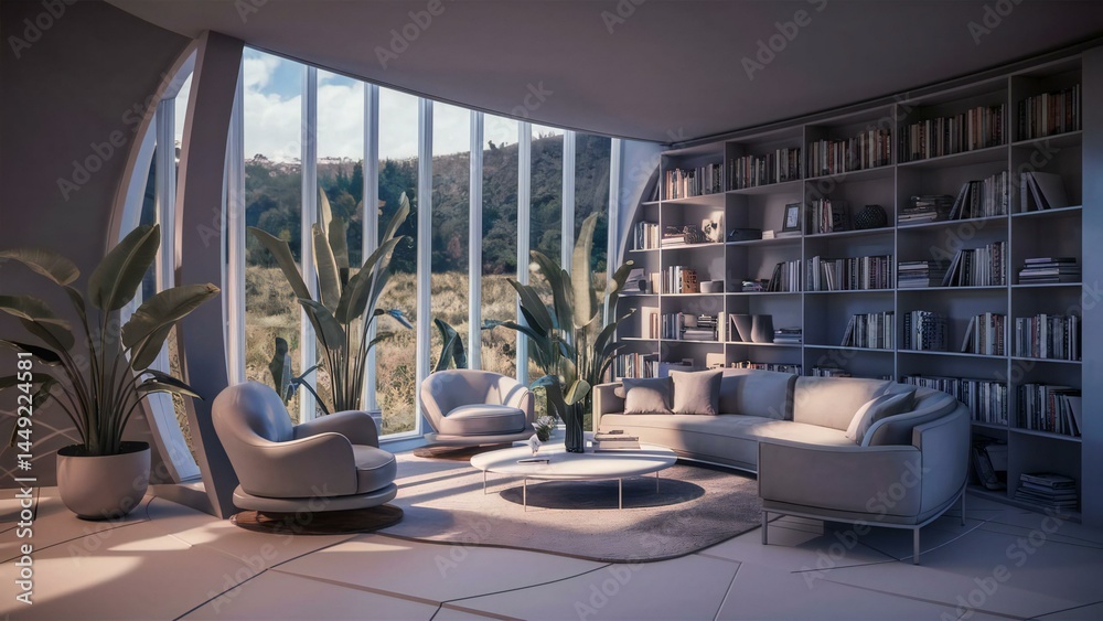 Fototapeta premium modern living room with modern furniture