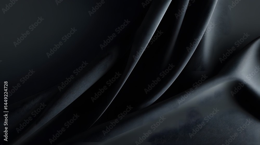 Fototapeta premium Elegant Minimalistic Black Gradient Background with Soft Fabric Texture for Design and Creative Projects