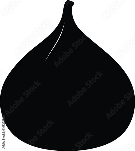 fig fruit silhouette vector on white background 