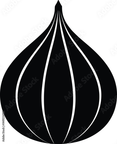 garlic bulb silhouette vector on white background .eps