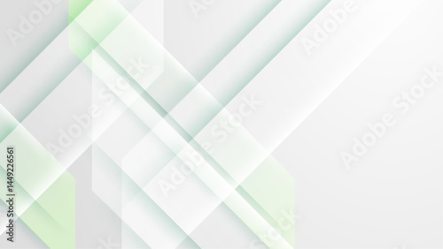White abstract background with green shapes suitable for graphic design projects, presentations, web design, posters, and promotional materials.