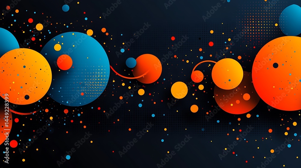 Fototapeta premium Abstract vibrant geometric sphere composition art