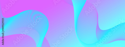 Wavy turquoise lines on pink and turquoise background. Backgrounds, wallpaper, graphic design, digital art, colorful themes, vibrant concepts.