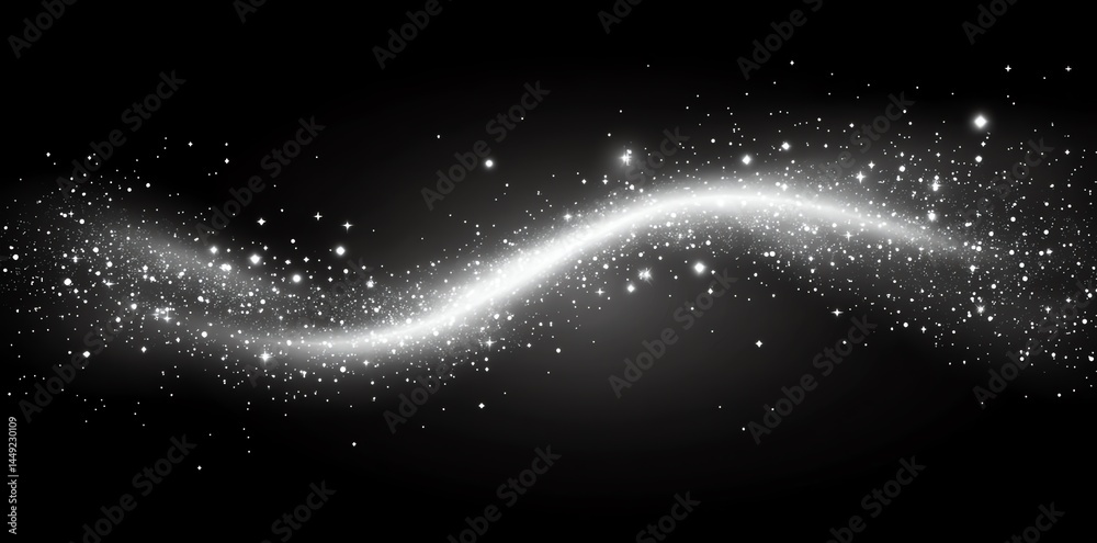 Obraz premium Silver Glitter Wave Background