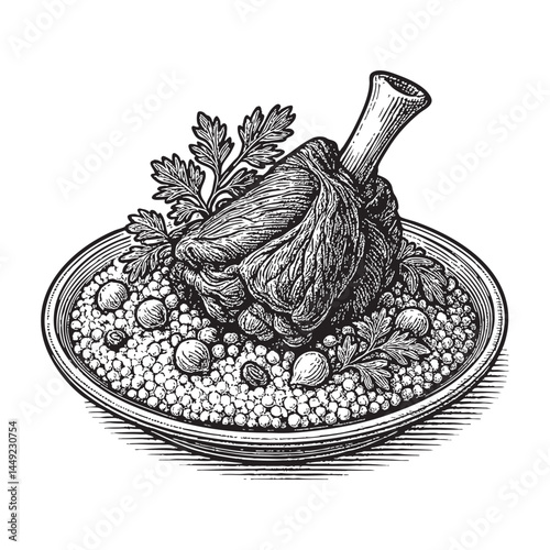 woodcut engraving vector illustration
