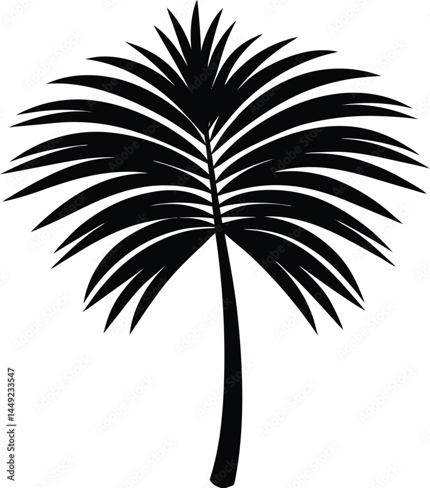 Obraz premium palm leaf silhouette vector illustration on white