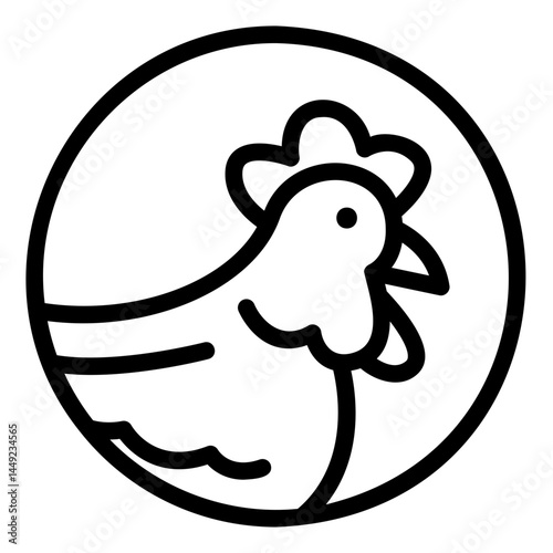 rooster Line Icon