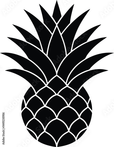 pineapple leaf silhouette vector on white background.eps