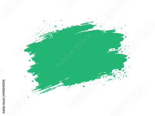 green brush stroke icon with white background. 