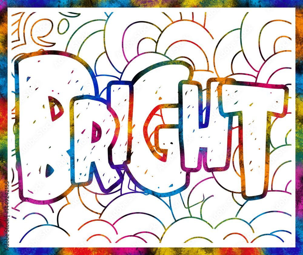 Bright Motivational word Inspirational word line art design