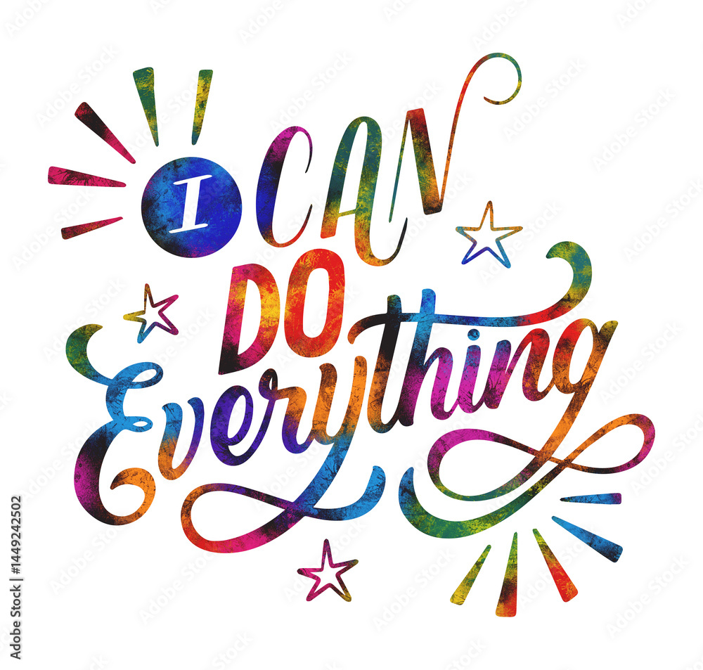 Watercolor lettering dignity sticker I can do everything