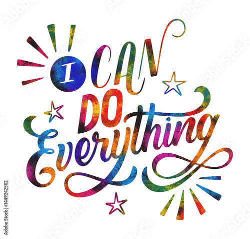 Obraz na płótnie Watercolor lettering dignity sticker I can do everything w salonie