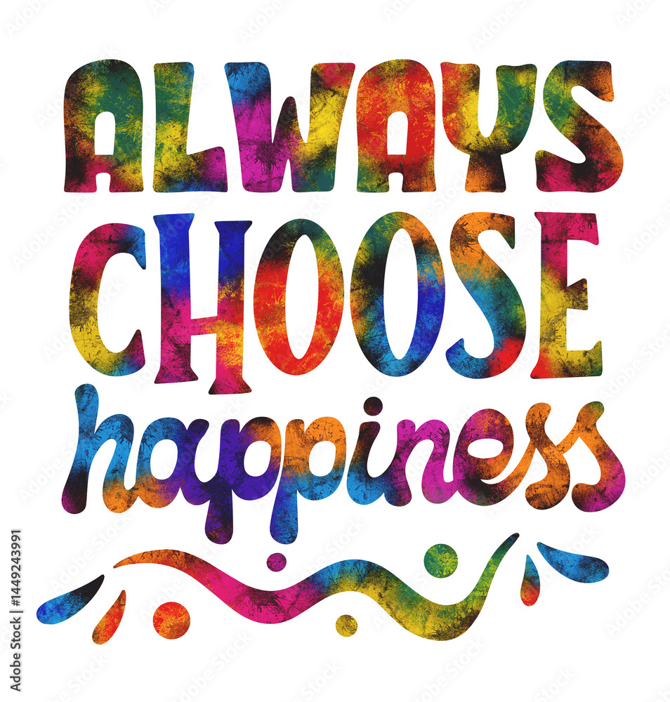 Lettering happiness sticker Always choose happiness