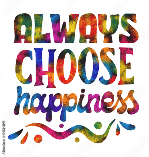 Obraz na płótnie Lettering happiness sticker Always choose happiness w salonie