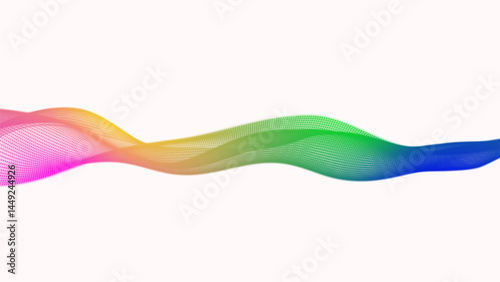 Abstract  wave technology digital 4-color dot background, looped wave and particle animation, looped background in 4k.