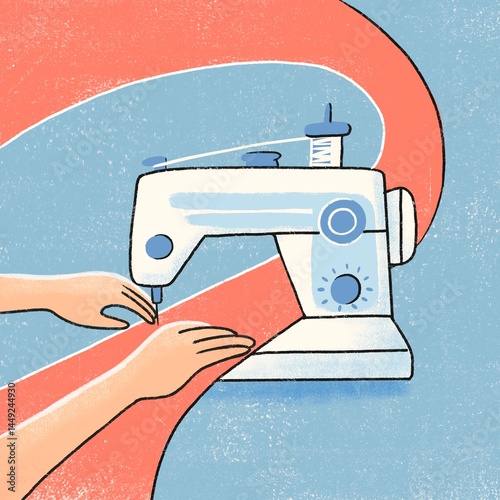 Sewing machine in retro style