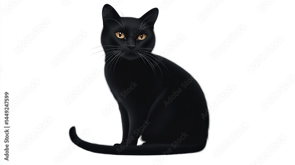 Obraz premium Black cat illustration