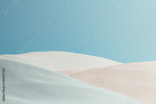 Surreal minimalist landscape with soft sand dunes