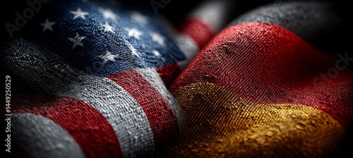 Obraz na płótnie America and German flag. Generative AI technology.
w salonie